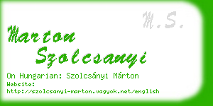 marton szolcsanyi business card